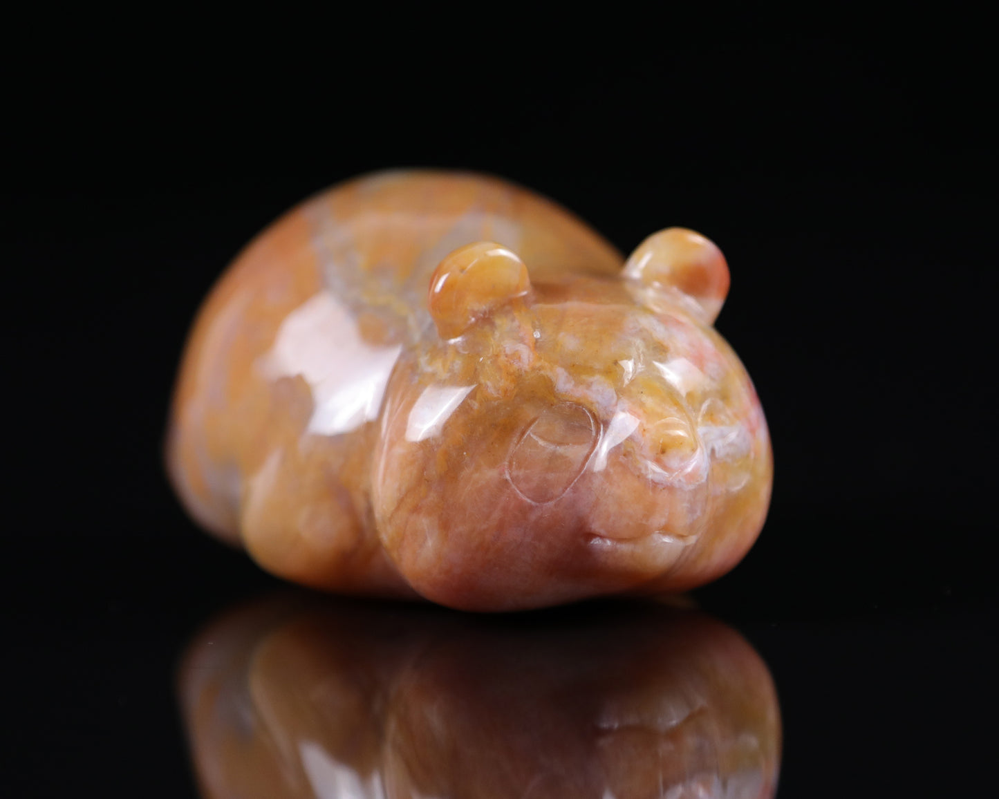 3.0" Chalcedony Hand Carved Crystal Panda Sculpture Crystallumi