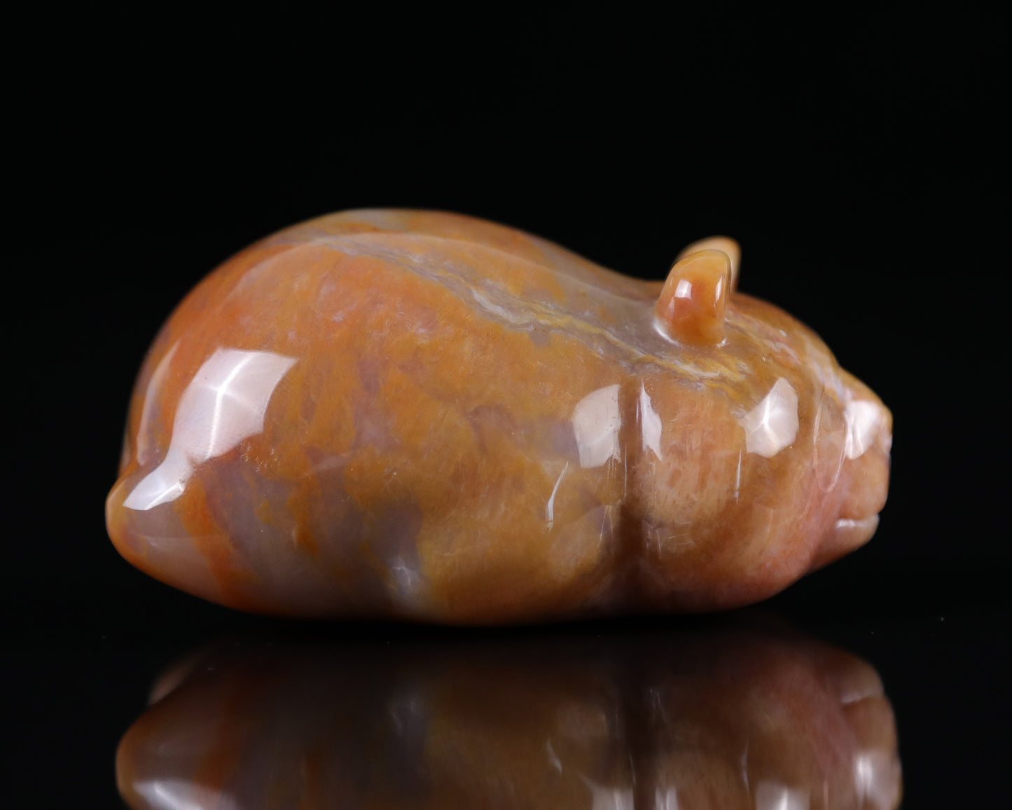 3.0" Chalcedony Hand Carved Crystal Panda Sculpture Crystallumi