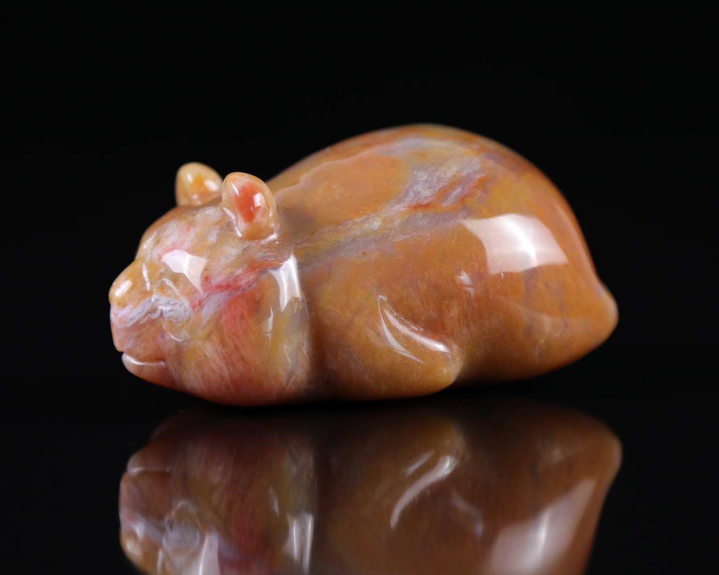 3.0" Chalcedony Hand Carved Crystal Panda Sculpture Crystallumi