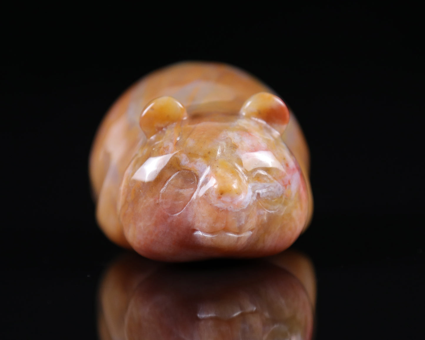 3.0" Chalcedony Hand Carved Crystal Panda Sculpture Crystallumi