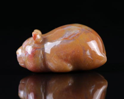 3.0" Chalcedony Hand Carved Crystal Panda Sculpture Crystallumi