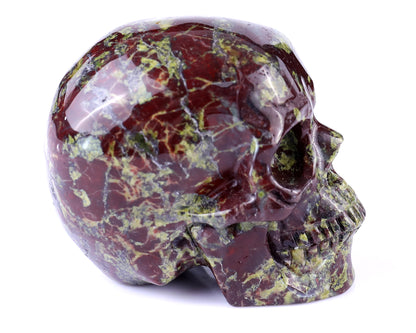 3.0" Dragon Blood Jasper Carved Crystal Realistic Skull Sculpture Crystallumi