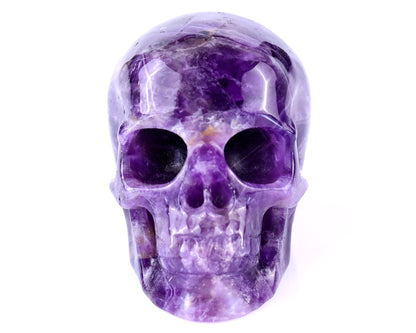 3.0" Dream Amethyst Hand Carved Crystal Realistic Skull Sculpture Crystallumi