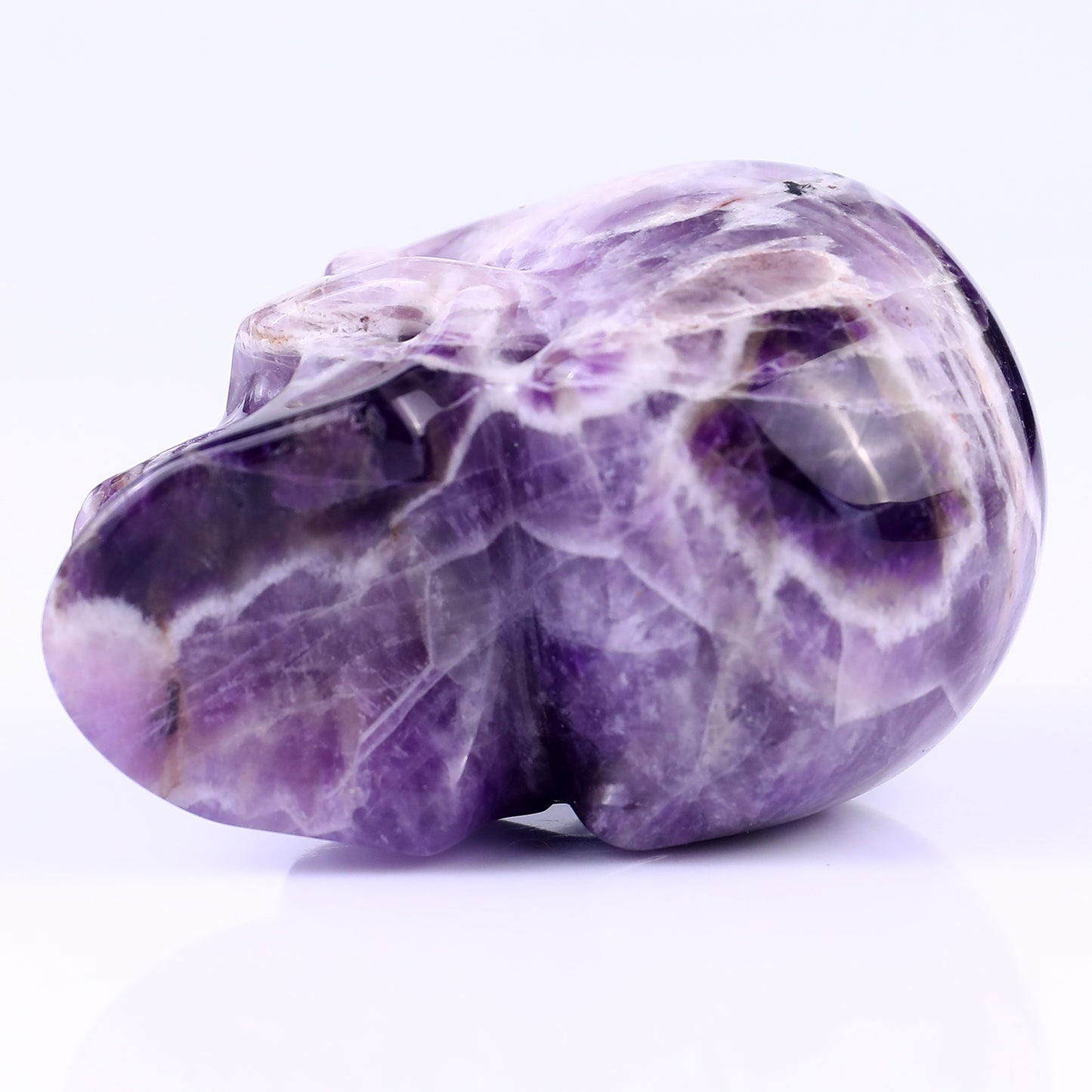 3.0" Dream Amethyst Hand Carved Crystal Realistic Skull Sculpture Crystallumi