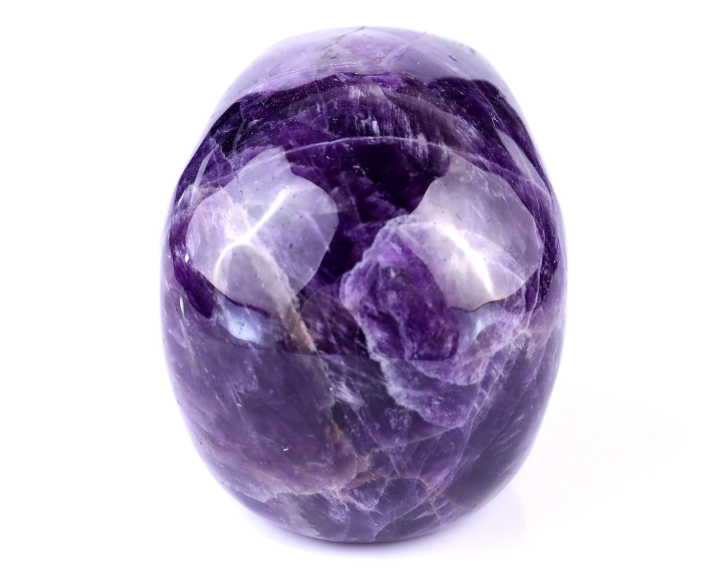 3.0" Dream Amethyst Hand Carved Crystal Realistic Skull Sculpture Crystallumi