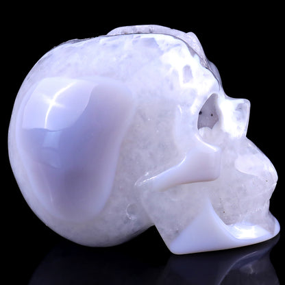 3.0" Geode Agate Hand Carved Crystal Geode Skull Sculpture Crystallumi