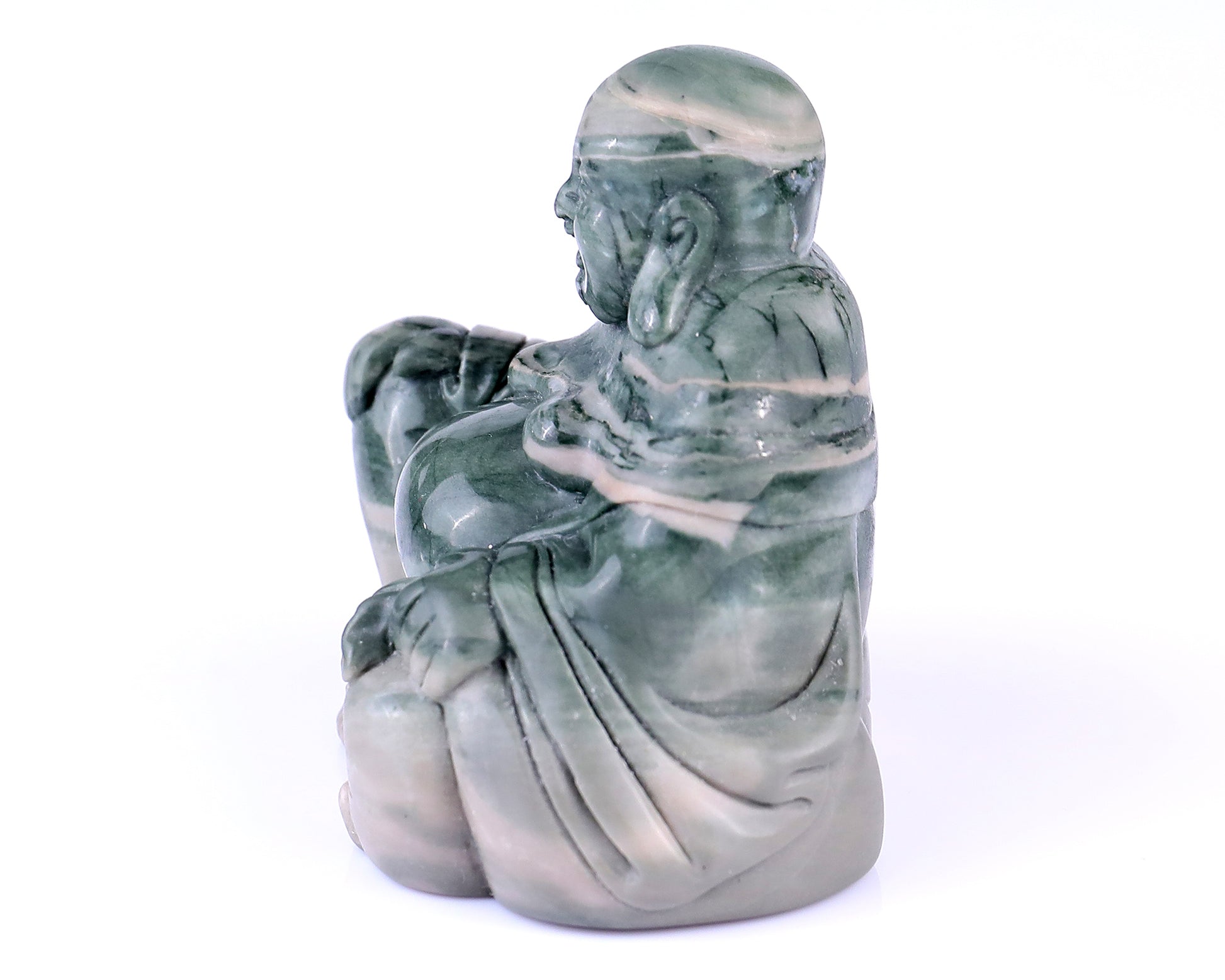 3.0" Jiulong Jade Hand Carved Crystal Buddha Sculpture Crystallumi