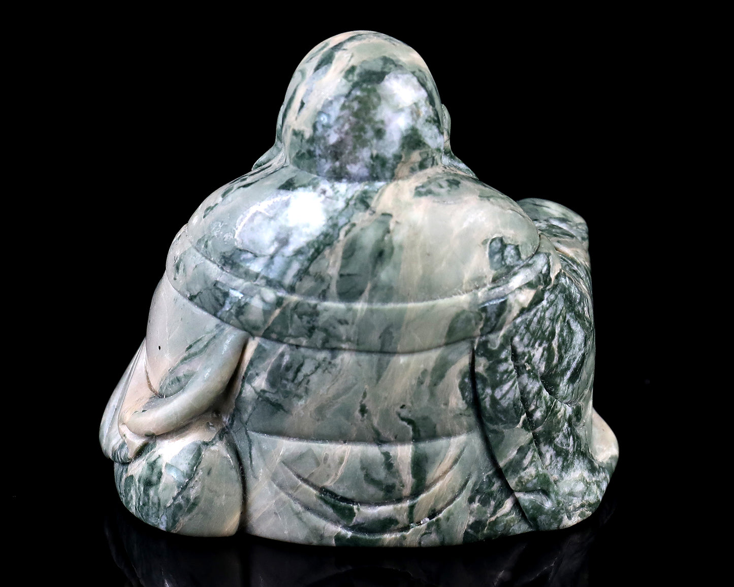 3.0" Jiulong Jade Hand Carved Crystal Buddha Sculpture Crystallumi