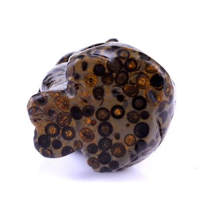 3.0" Leopard Skin Jasper Hand Carved Crystal Cat Sculpture Crystallumi