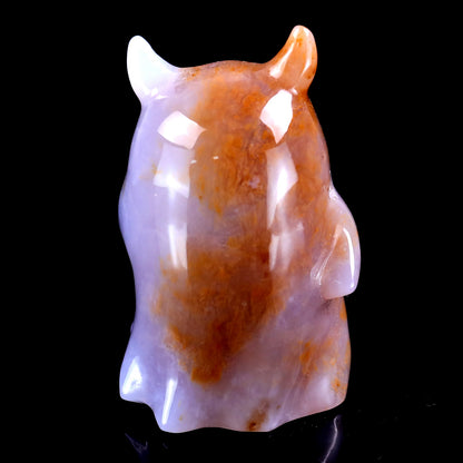 3.0” Natural Chalcedony Hand Carved Crystal Ghost Sculpture, Halloween Gift Crystallumi