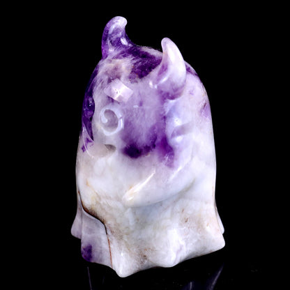 3.0” Natural Dream Amethyst Hand Carved Crystal Ghost Sculpture, Halloween Gift Crystallumi