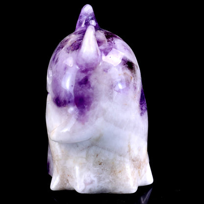 3.0” Natural Dream Amethyst Hand Carved Crystal Ghost Sculpture, Halloween Gift Crystallumi