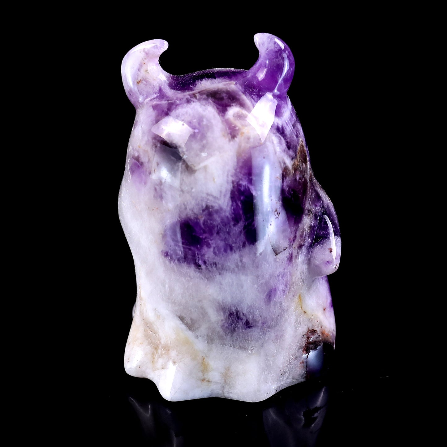 3.0” Natural Dream Amethyst Hand Carved Crystal Ghost Sculpture, Halloween Gift Crystallumi