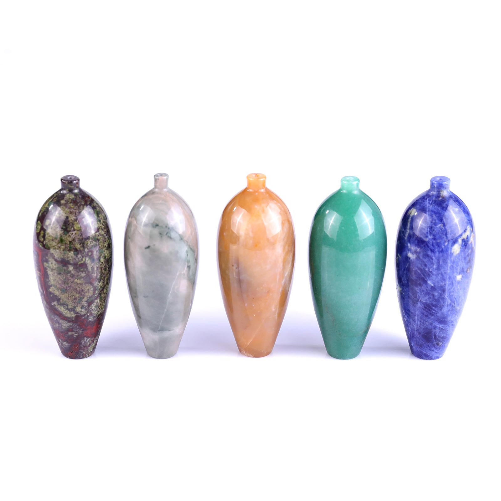 3.0" Natural Gemstone Hand Carved Crystal Vase, Incense Holder Sculpture Crystallumi