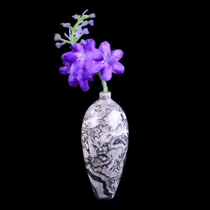 3.0" Natural Gemstone Hand Carved Crystal Vase, Incense Holder Sculpture Crystallumi