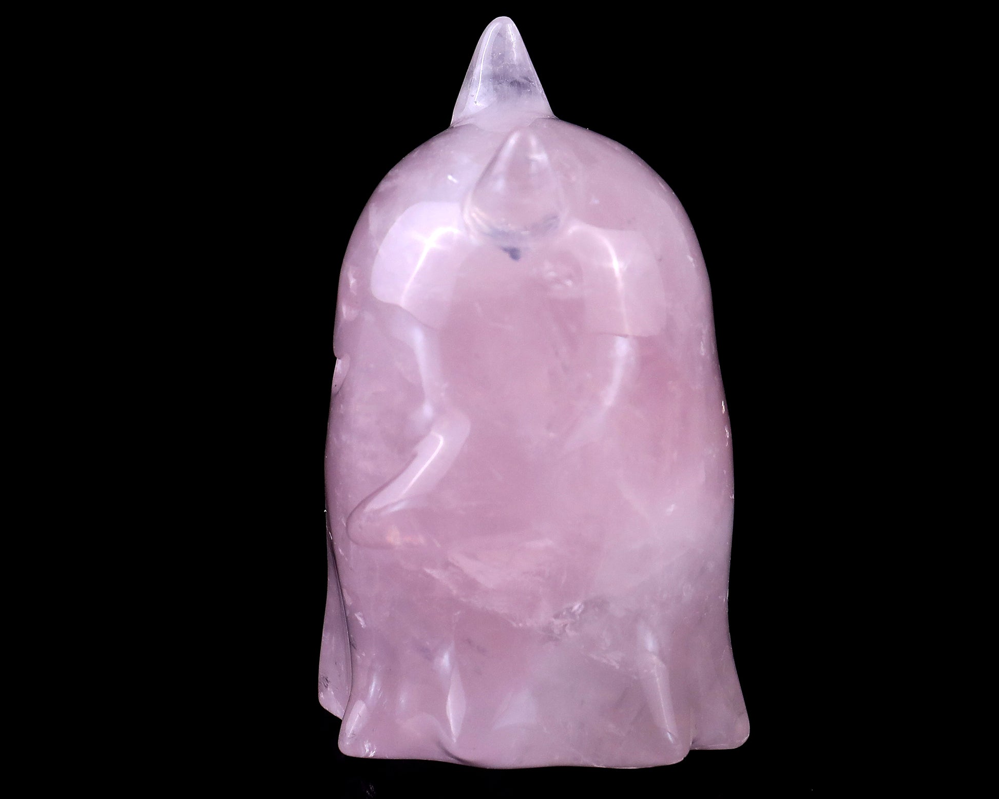 3.0” Natural Rose Quartz Hand Carved Crystal Ghost Sculpture, Halloween Gift Crystallumi