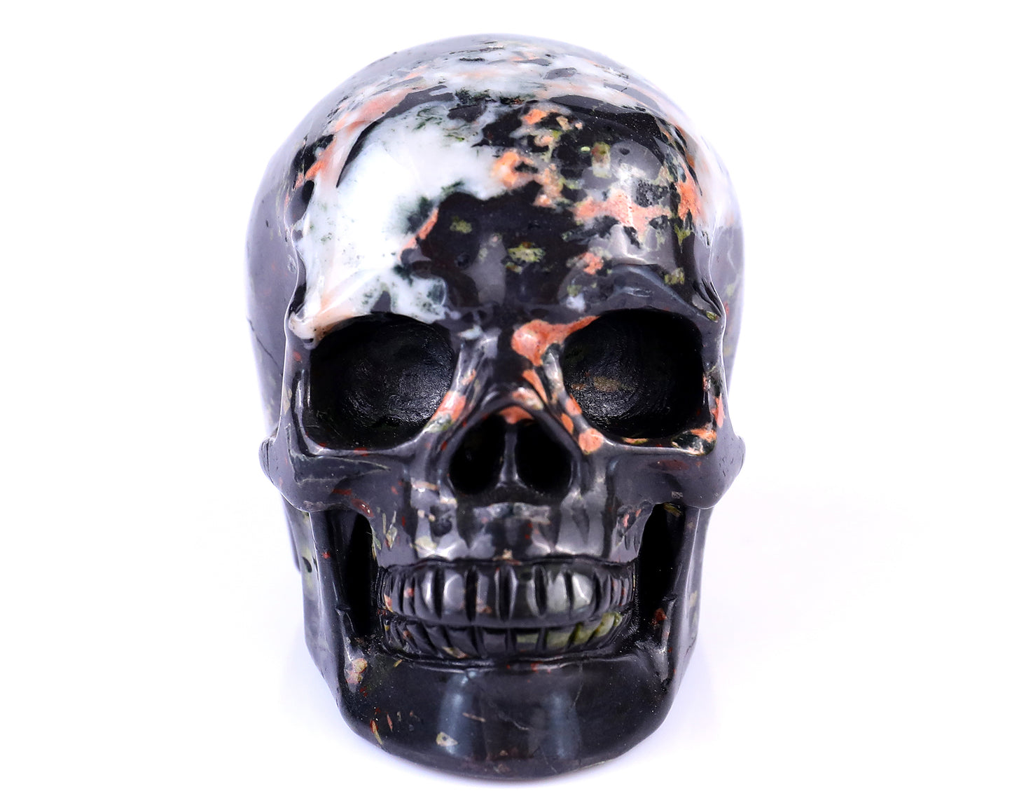 3.0" Plumite Hand Carved Crystal Realistic Skull Sculpture Crystallumi