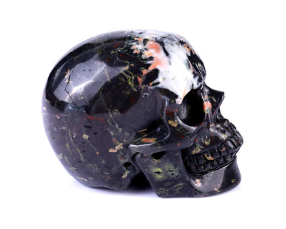 3.0" Plumite Hand Carved Crystal Realistic Skull Sculpture Crystallumi