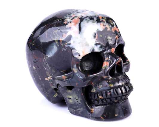 3.0" Plumite Hand Carved Crystal Realistic Skull Sculpture Crystallumi