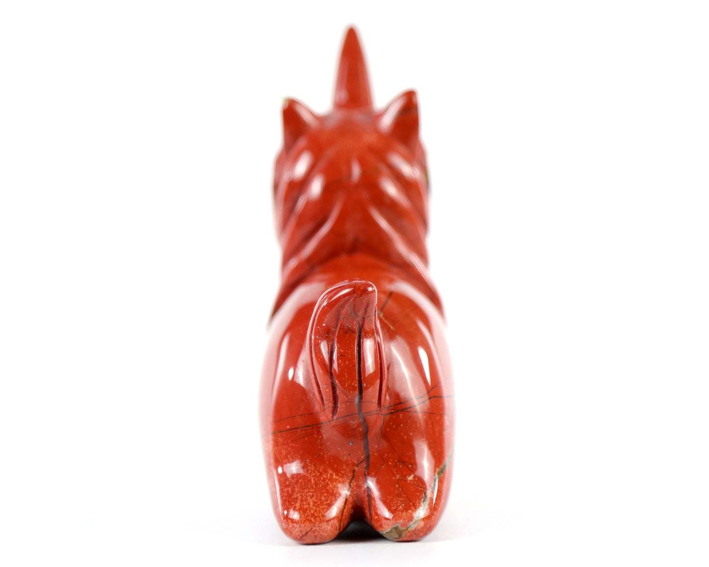 3.0" Red Jasper Hand Carved Crystal Unicorn Sculpture Crystallumi