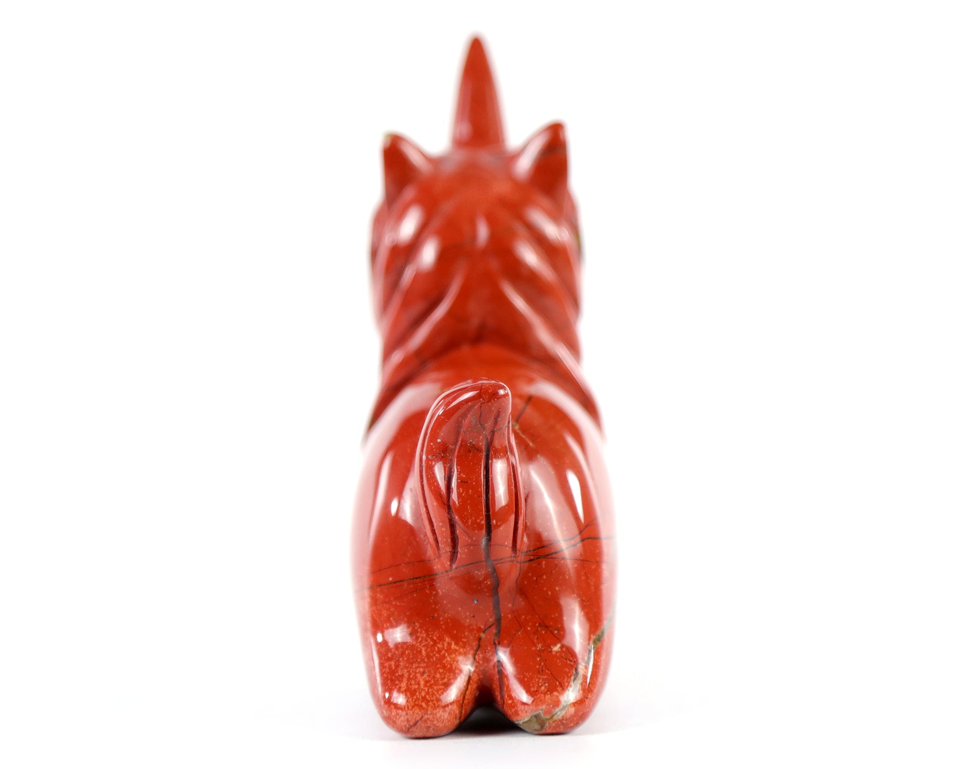 3.0" Red Jasper Hand Carved Crystal Unicorn Sculpture Crystallumi