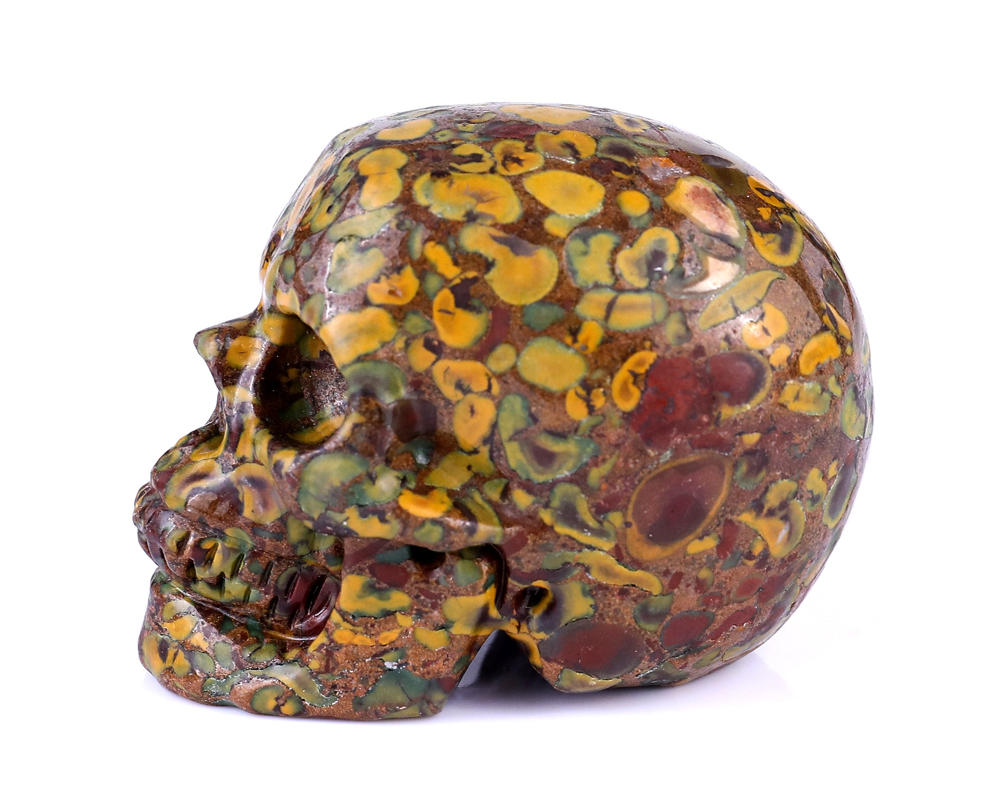 3.0" Roe Stone Hand Carved Crystal Realistic Skull Sculpture Crystallumi