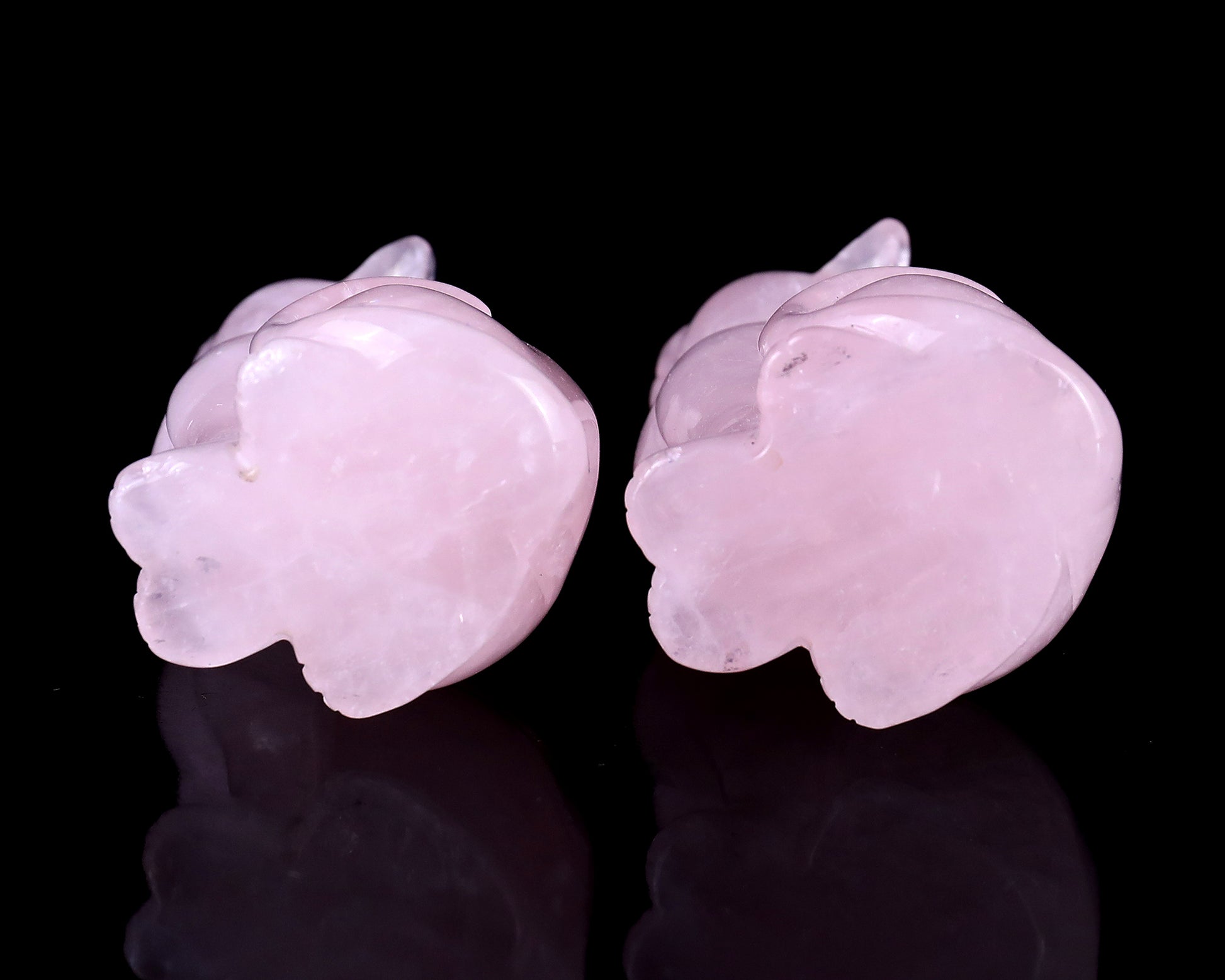 3.0" Rose Quartz Hand Carved Crystal Cat Sculpture Crystallumi