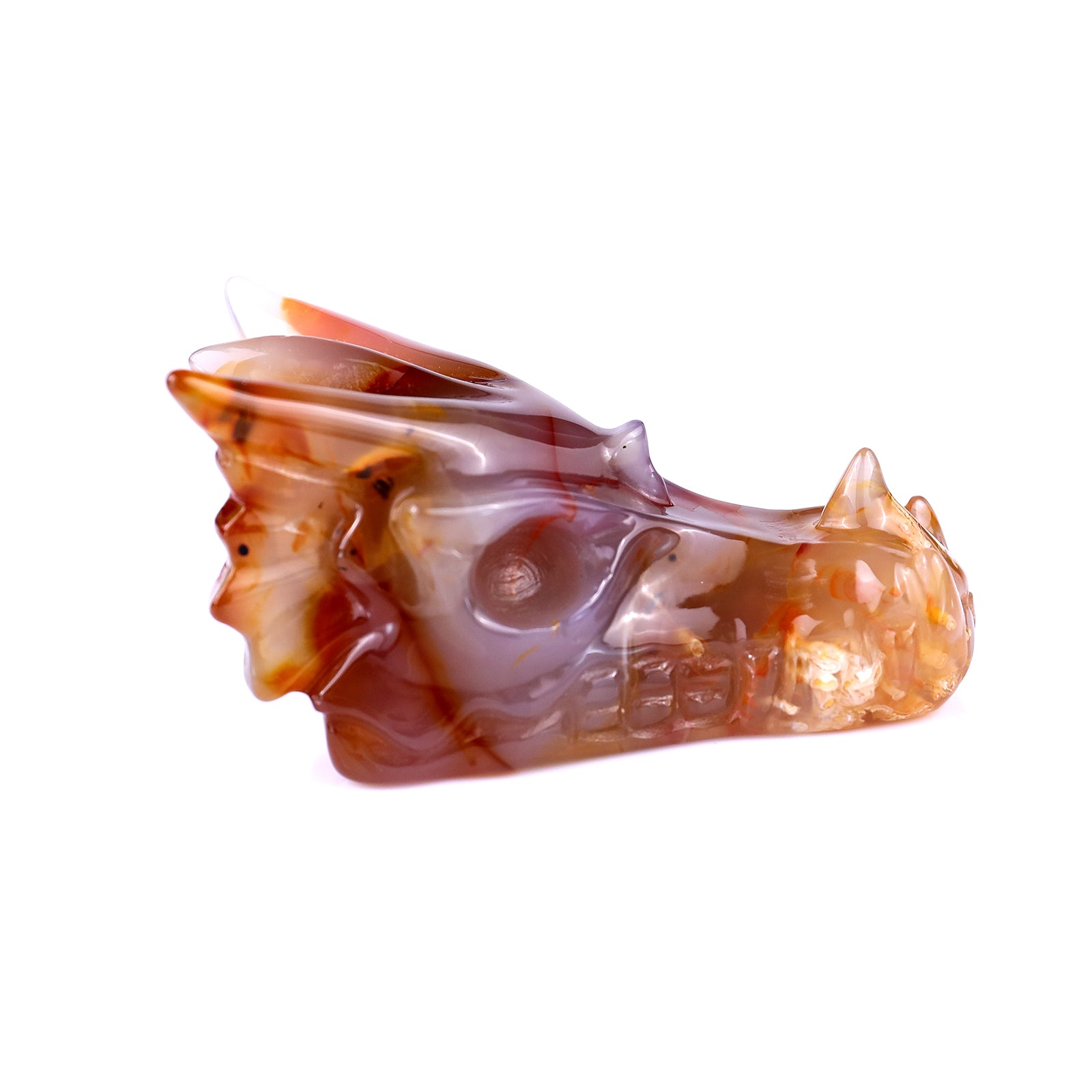 3.1" Agate Hand Carved Crystal Dragon Skull Sculpture Crystallumi