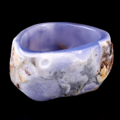 3.1" Blue Chalcedony Hand Carved Crystal Bowl Crystallumi