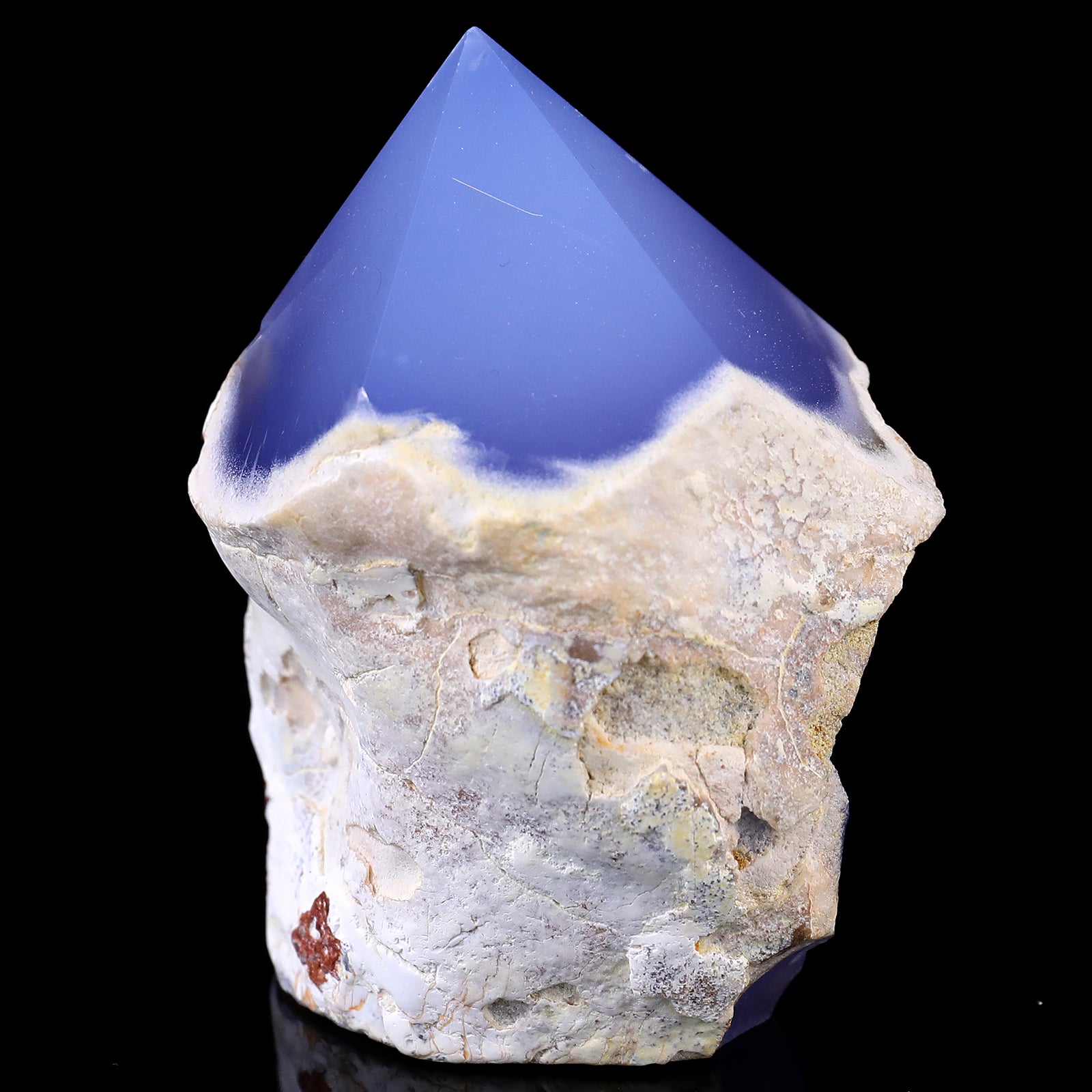 3.1" Blue Chalcedony Hand Carved Crystal Polished Point Crystallumi