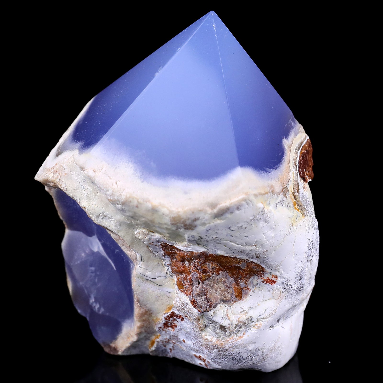 3.1" Blue Chalcedony Hand Carved Crystal Polished Point Crystallumi