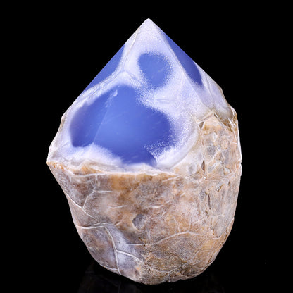 3.1" Blue Chalcedony Hand Carved Crystal Polished Point Crystallumi