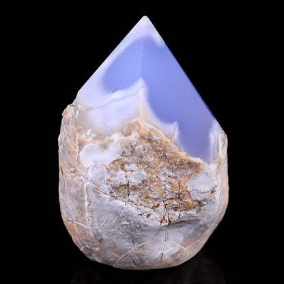 3.1" Blue Chalcedony Hand Carved Crystal Polished Point Crystallumi