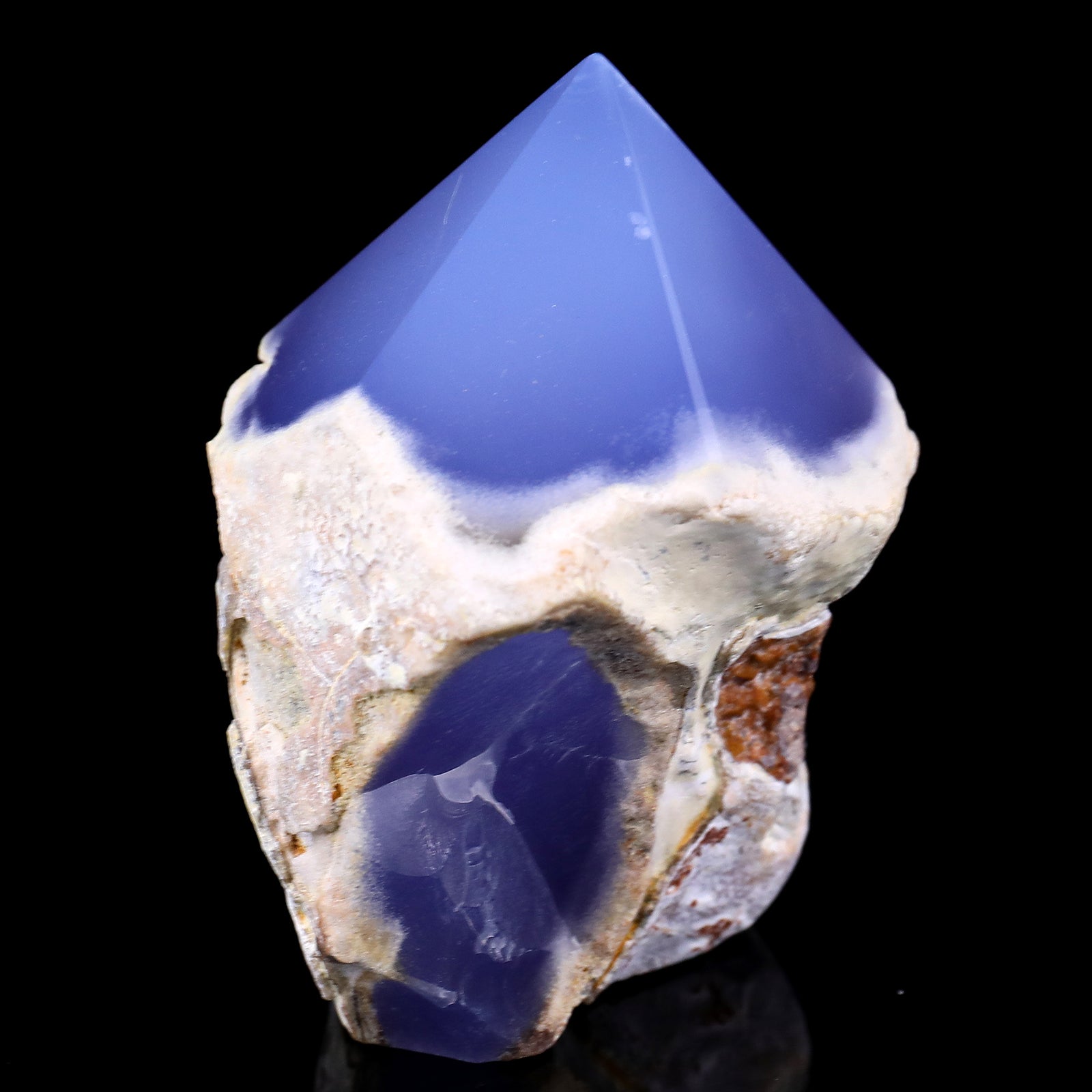 3.1" Blue Chalcedony Hand Carved Crystal Polished Point Crystallumi