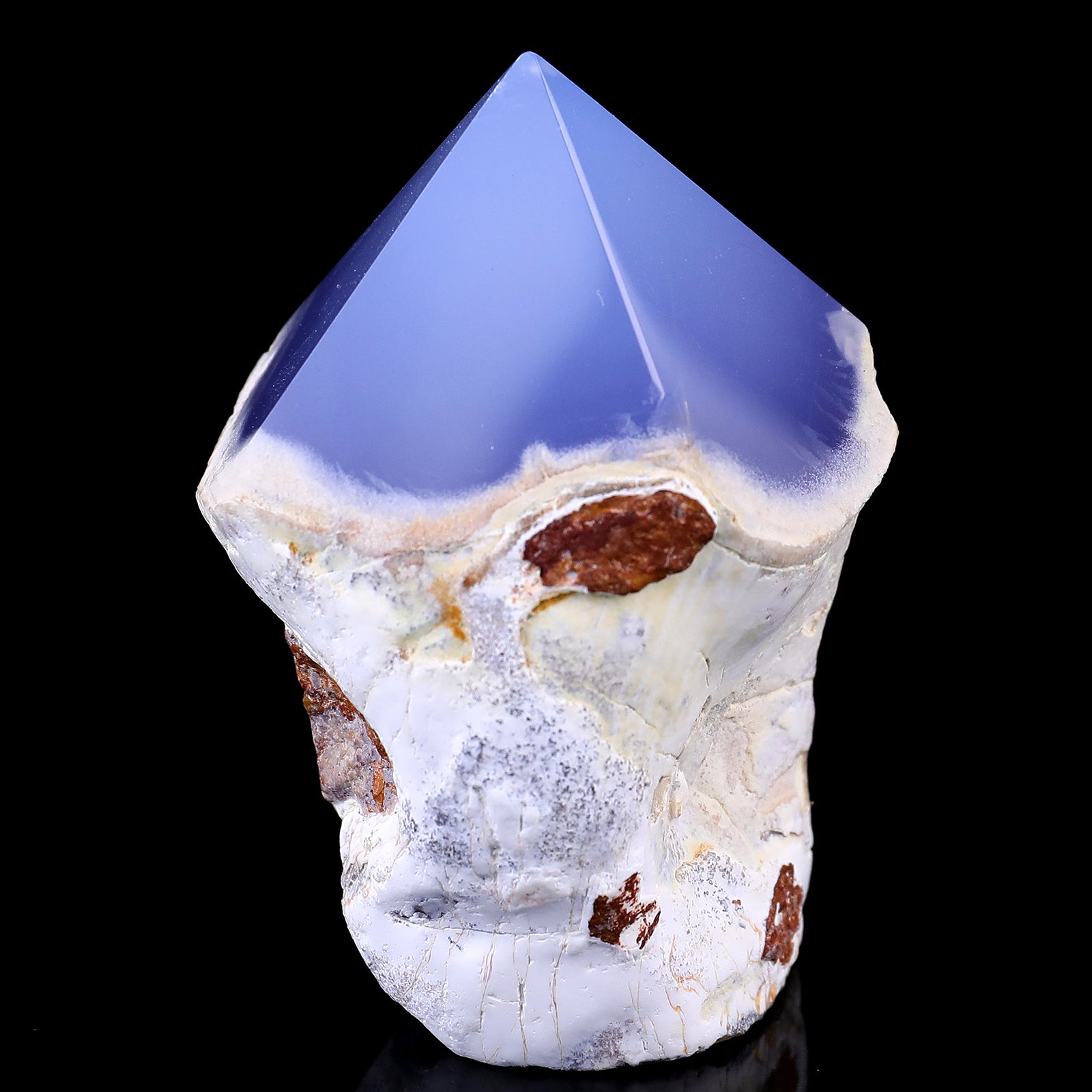 3.1" Blue Chalcedony Hand Carved Crystal Polished Point Crystallumi