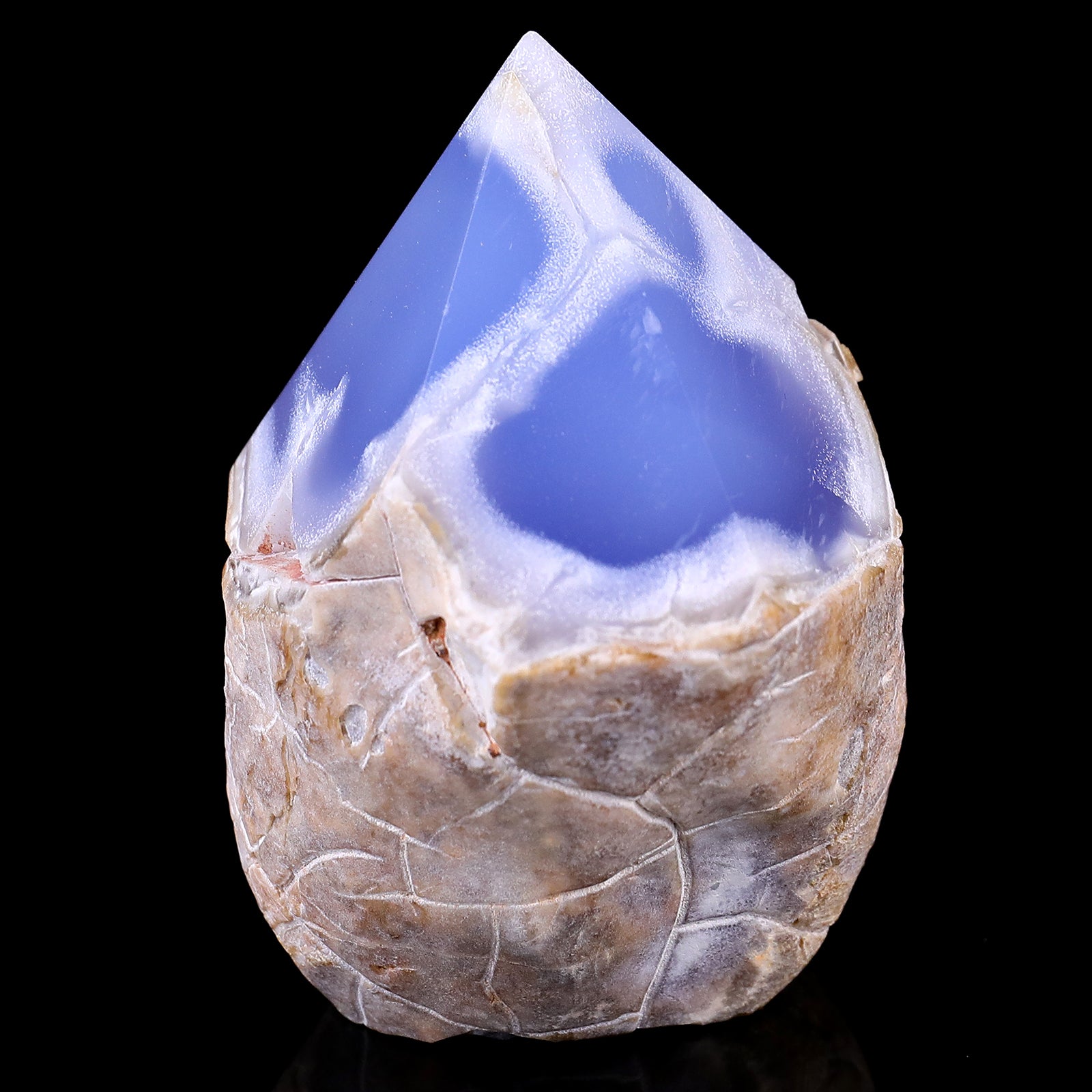 3.1" Blue Chalcedony Hand Carved Crystal Polished Point Crystallumi