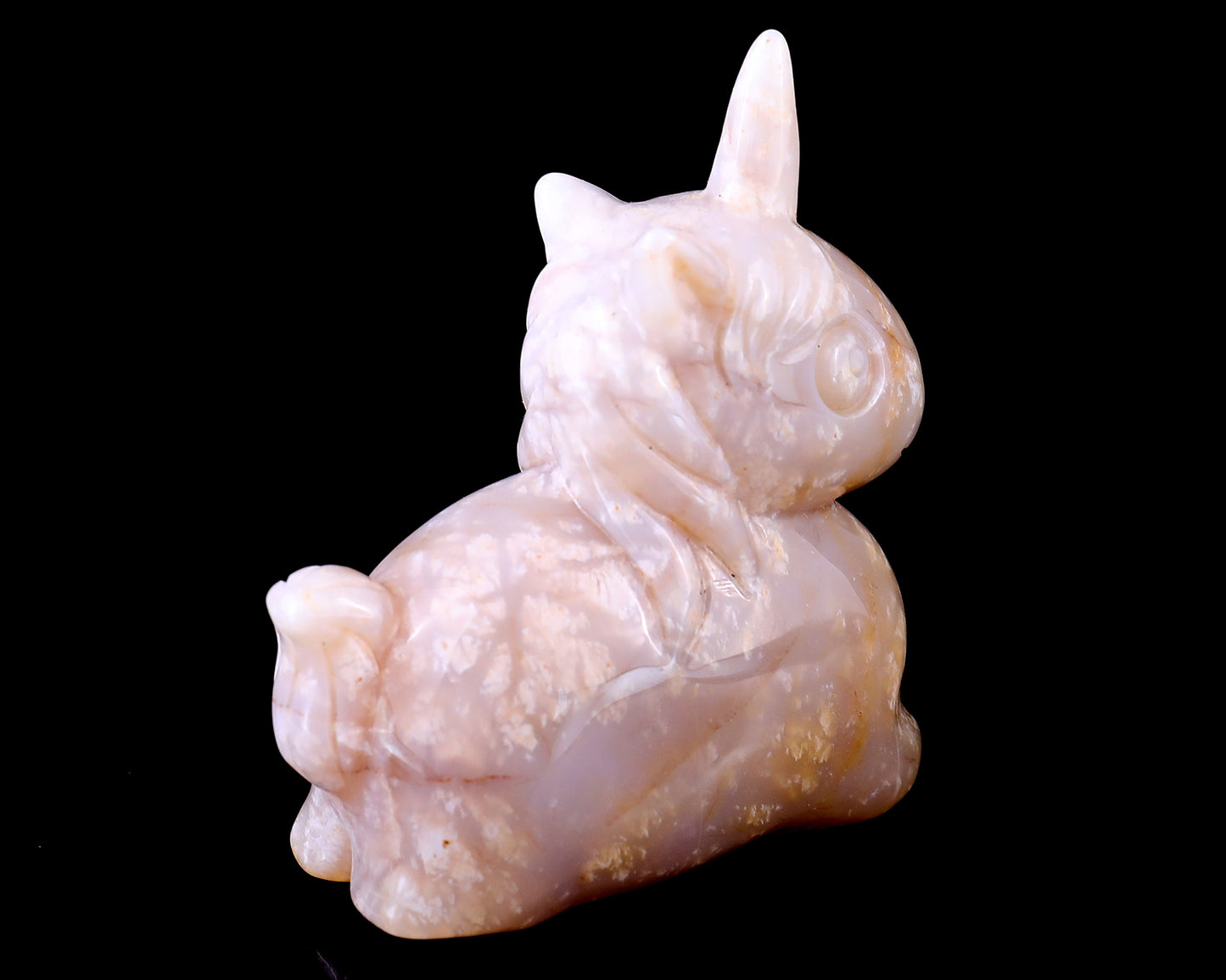 3.1" Chalcedony Hand Carved Crystal Unicorn Sculpture Crystallumi