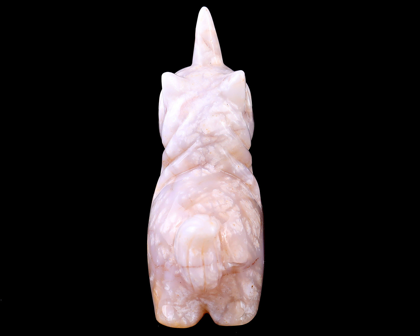 3.1" Chalcedony Hand Carved Crystal Unicorn Sculpture Crystallumi