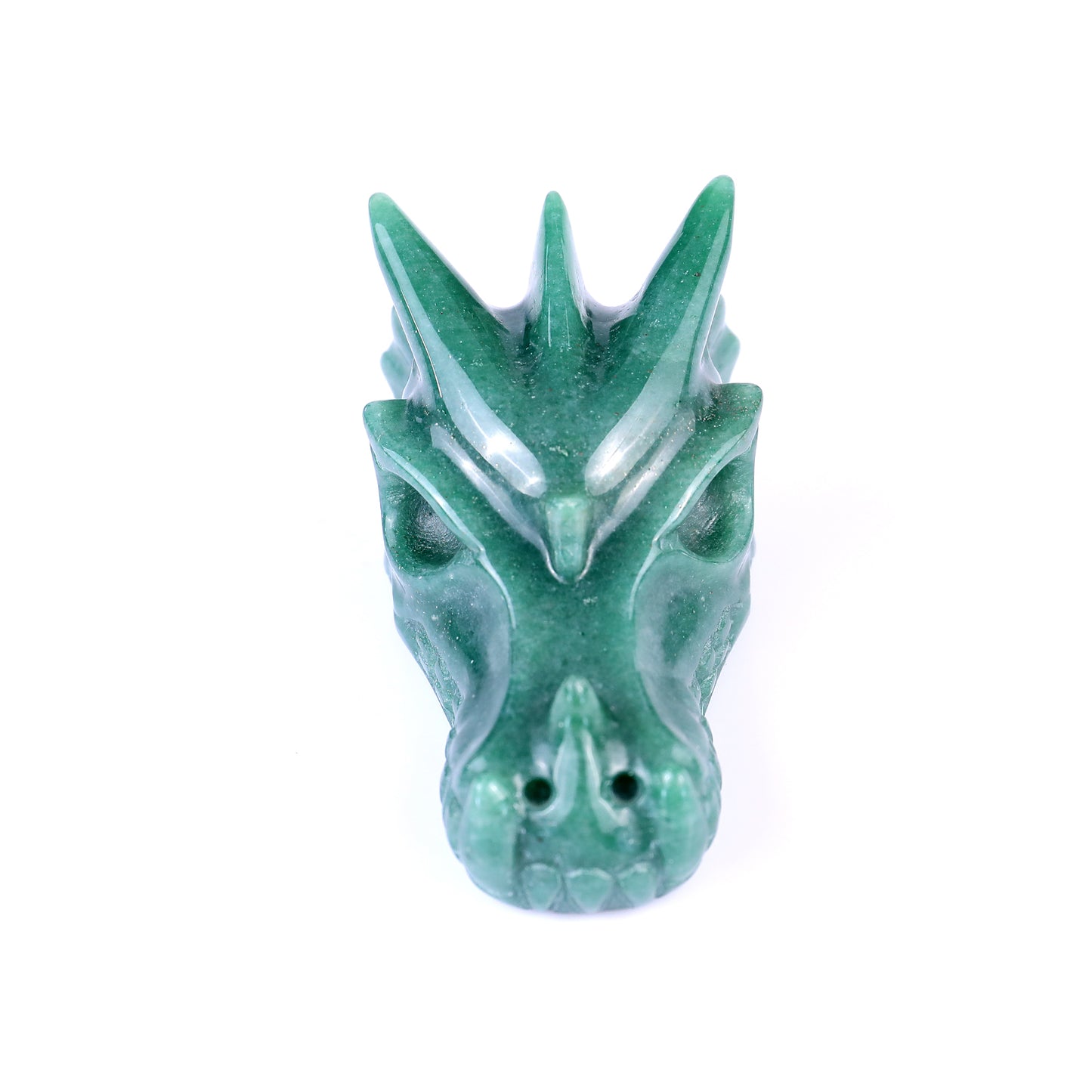 3.1" Green Aventurine Hand Carved Crystal Dragon Skull Sculpture Crystallumi