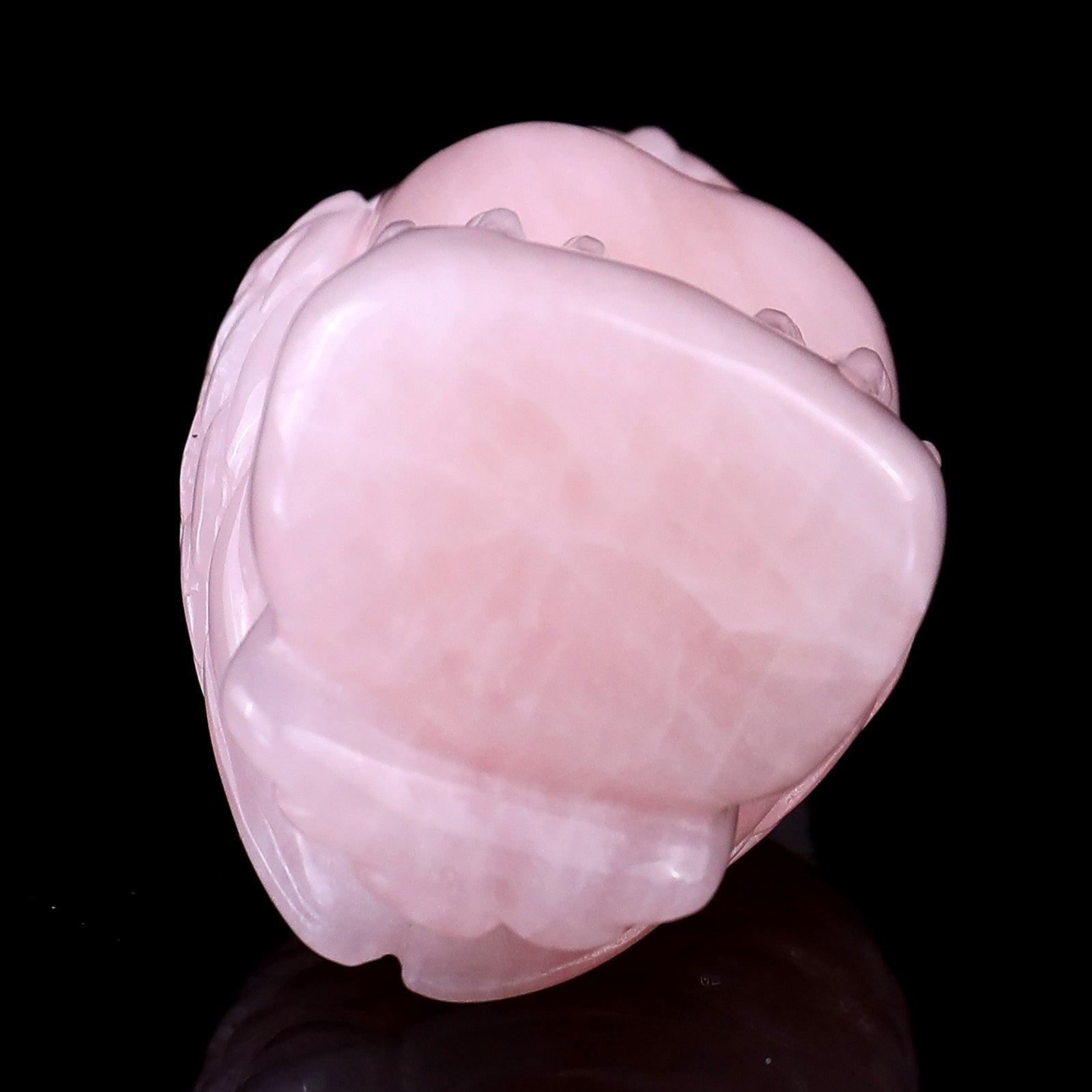 3.1" Rose Quartz Hand Carved Crystal Owl Sculpture Crystallumi