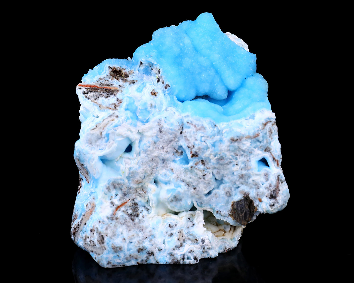 3.2" Blue Aragonite Hand Carved Mineral Specimen Skull Sculpture Crystallumi