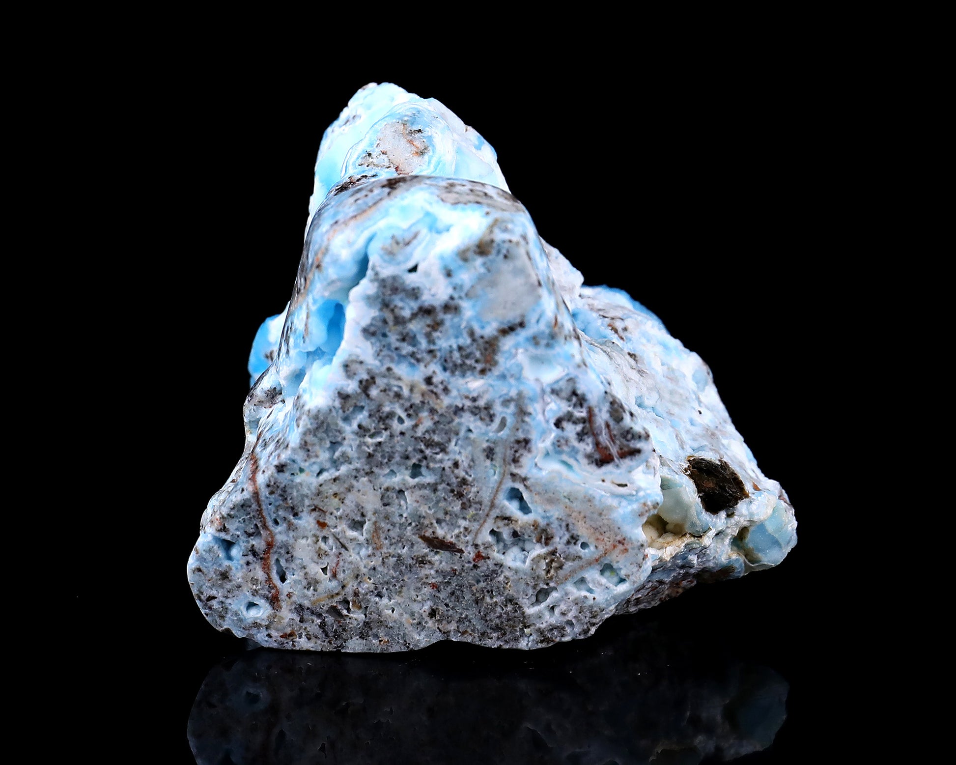 3.2" Blue Aragonite Hand Carved Mineral Specimen Skull Sculpture Crystallumi