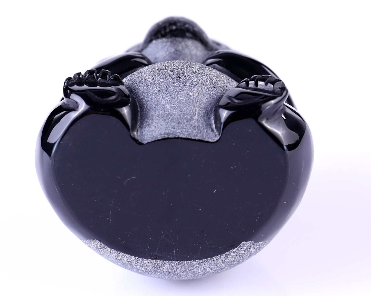 3.3" Black Obsidian Hand Carved Crystal Panda Sculpture Crystallumi