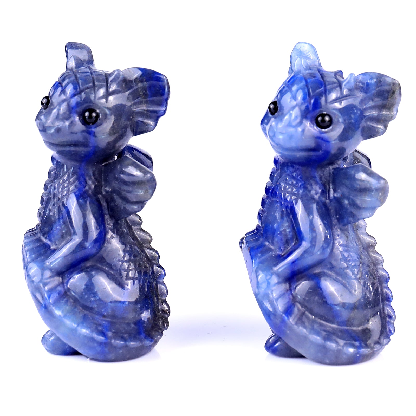 3.3" Blue Aventurine Hand Carved Crystal Cute Baby Dragon Sculpture Crystallumi