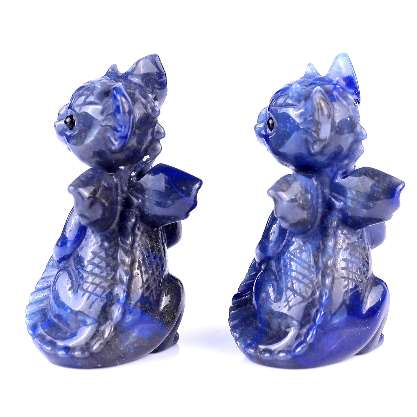 3.3" Blue Aventurine Hand Carved Crystal Cute Baby Dragon Sculpture Crystallumi