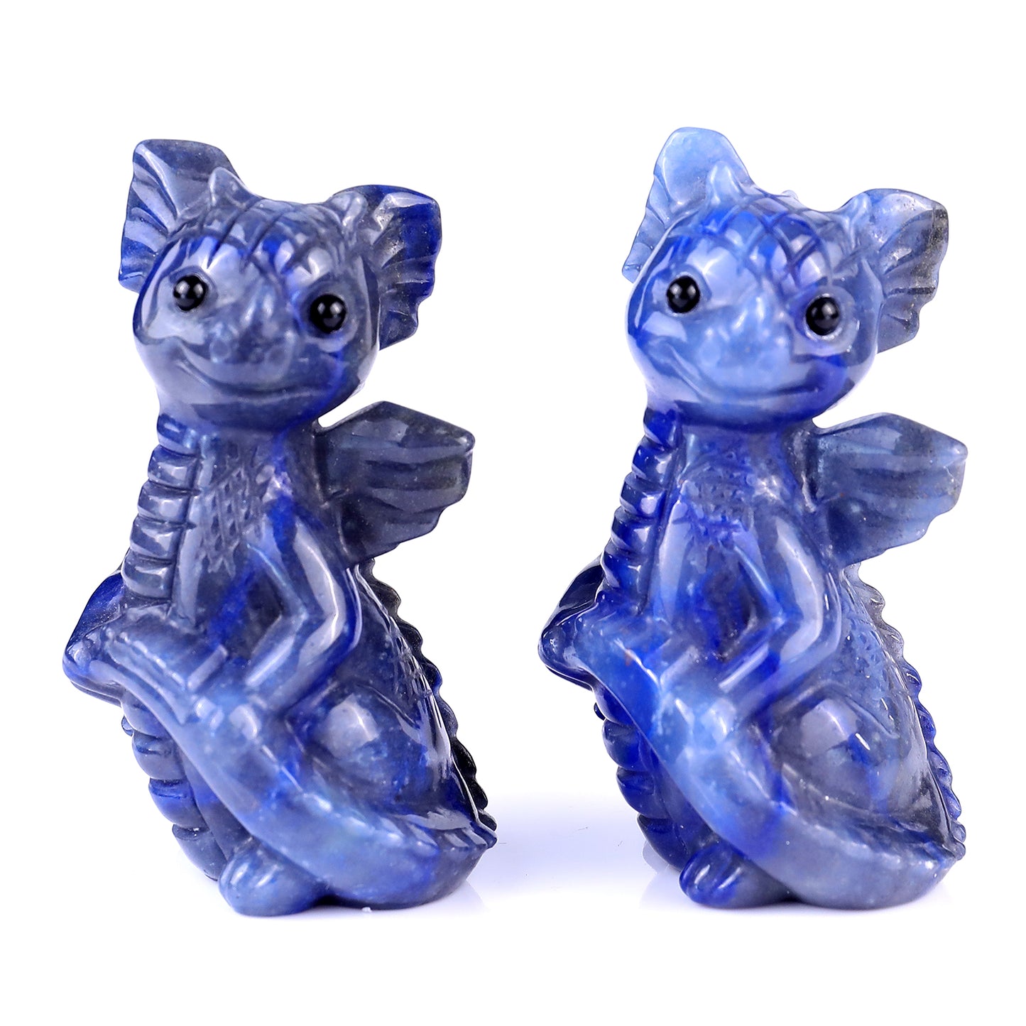 3.3" Blue Aventurine Hand Carved Crystal Cute Baby Dragon Sculpture Crystallumi