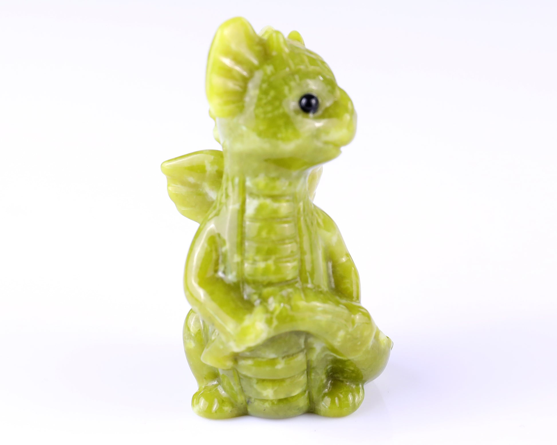 3.3" New Jade Hand Carved Crystal Cute Baby Dragon Sculpture Crystallumi