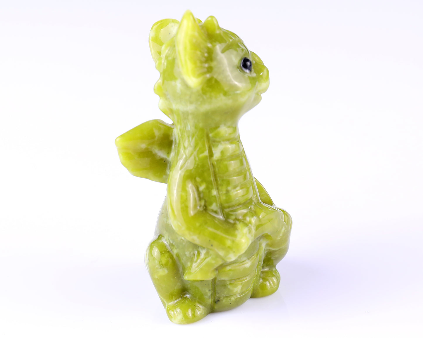 3.3" New Jade Hand Carved Crystal Cute Baby Dragon Sculpture Crystallumi