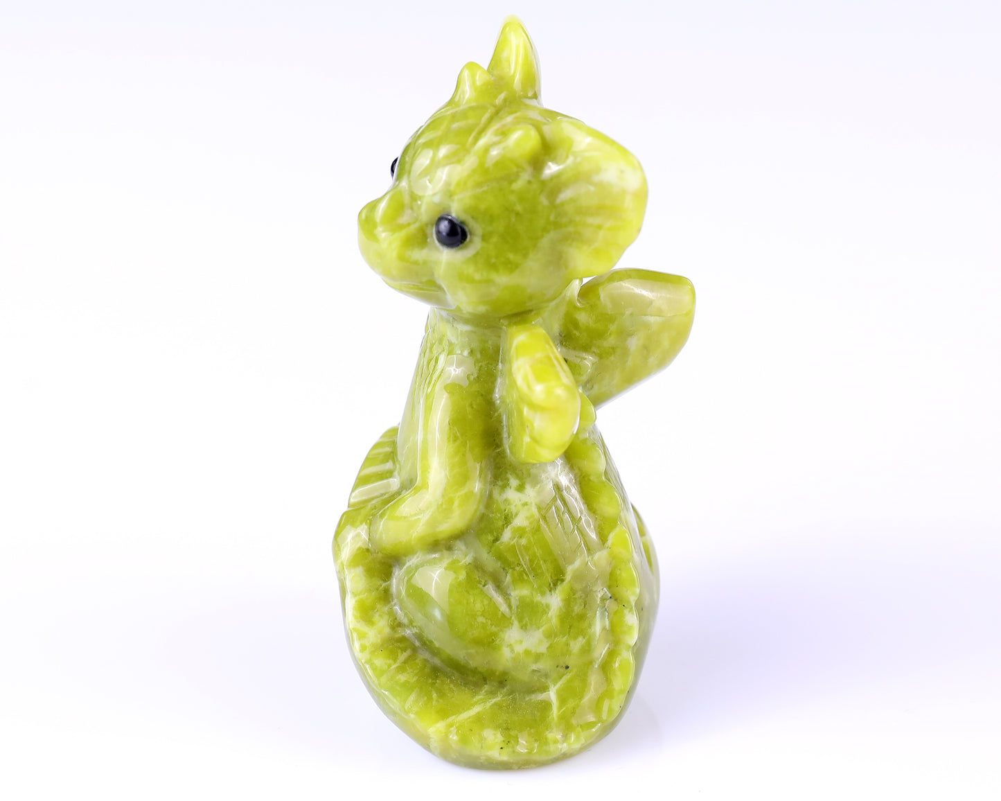 3.3" New Jade Hand Carved Crystal Cute Baby Dragon Sculpture Crystallumi