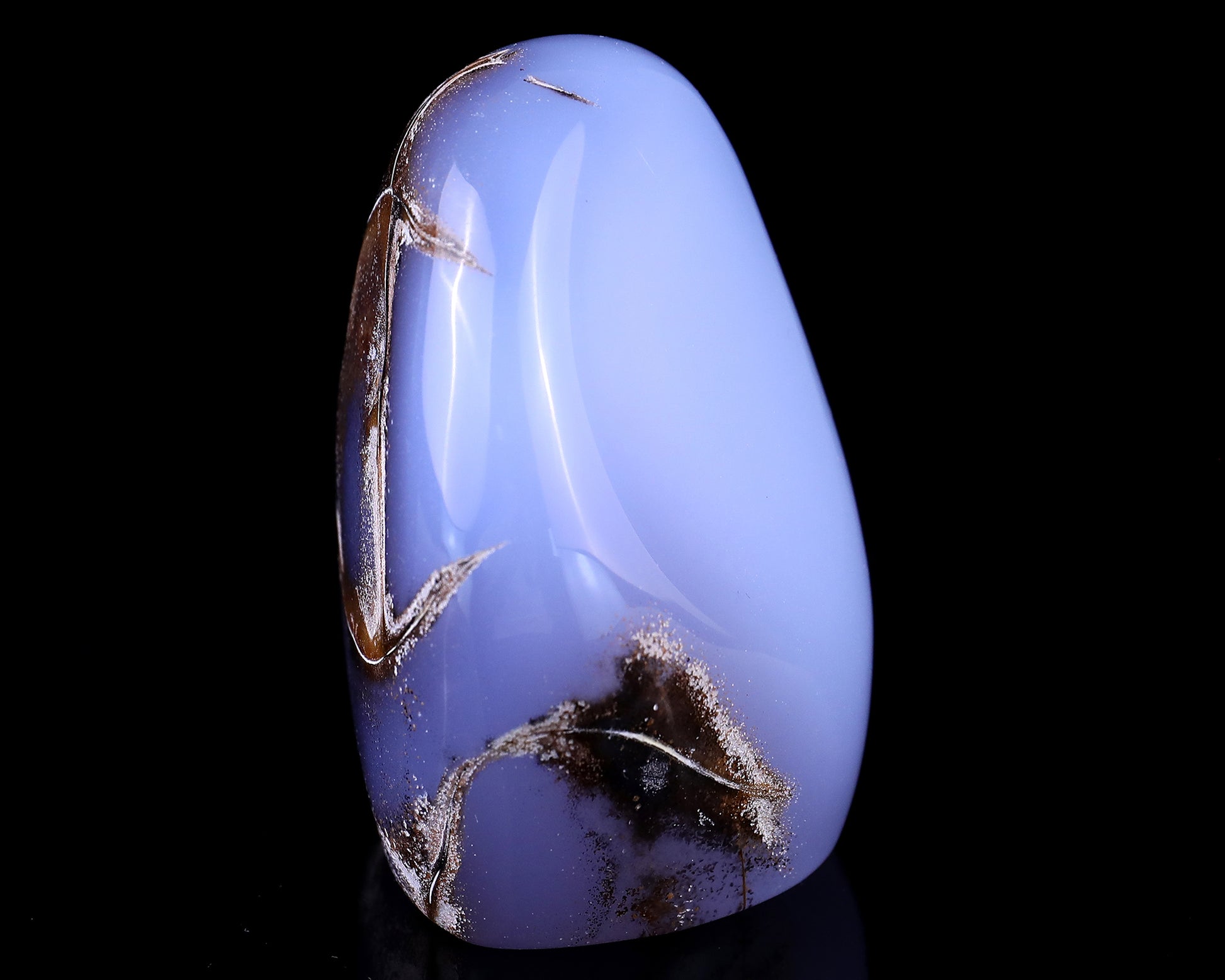 3.4" Blue Chalcedony Hand Carved Crystal Polished Stone Crystallumi